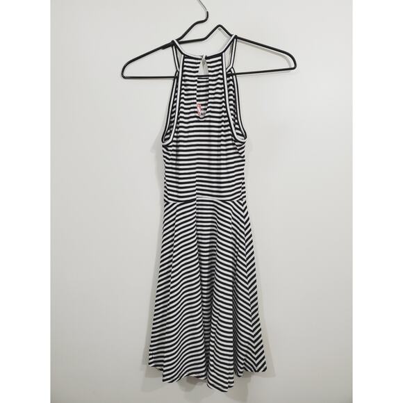 Mossimo Halter Black and White Striped Sleeveless Stretch Midi Dress Size XS NWT - Picture 7 of 11